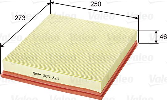 Valeo 585224 - Air Filter www.parts5.com