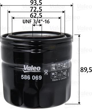 Valeo 586069 - Маслен филтър www.parts5.com