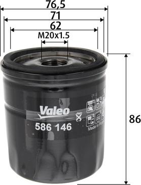 Valeo 586146 - Oil Filter www.parts5.com