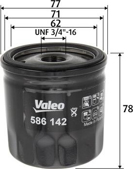 Valeo 586142 - Маслен филтър www.parts5.com