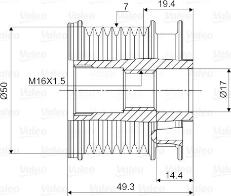 Valeo 588049 - Τροχαλία ιμάντα , γεννήτρια www.parts5.com