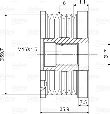 Valeo 588046 - Fulie, alternator www.parts5.com