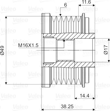 Valeo 588055 - Ремъчна шайба, генератор www.parts5.com