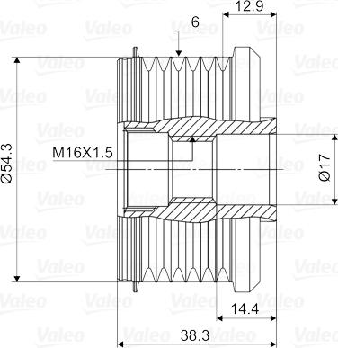 Valeo 588002 - Ремъчна шайба, генератор www.parts5.com