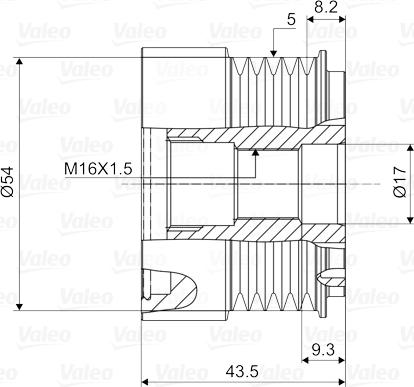 Valeo 588007 - Pulley, alternator, freewheel clutch www.parts5.com