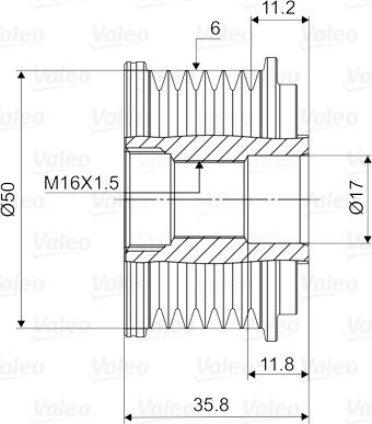 Valeo 588019 - Hihnapyörä, laturi www.parts5.com