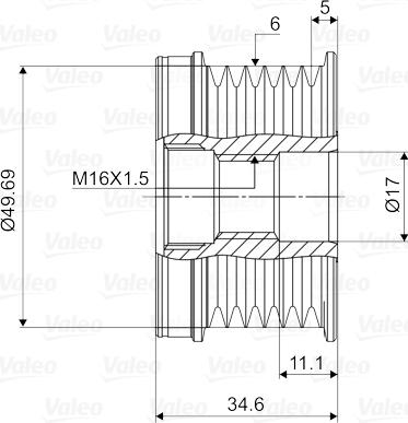 Valeo 588018 - Pulley, alternator, freewheel clutch www.parts5.com