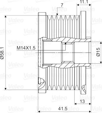 Valeo 588082 - Koło pasowe, alternator www.parts5.com