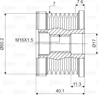 Valeo 588100 - Шкив генератора, муфта www.parts5.com