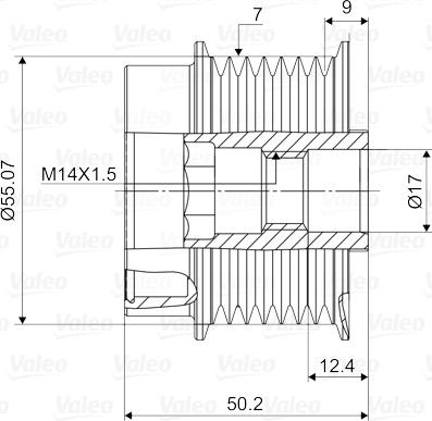 Valeo 588130 - Pulley, alternator, freewheel clutch www.parts5.com