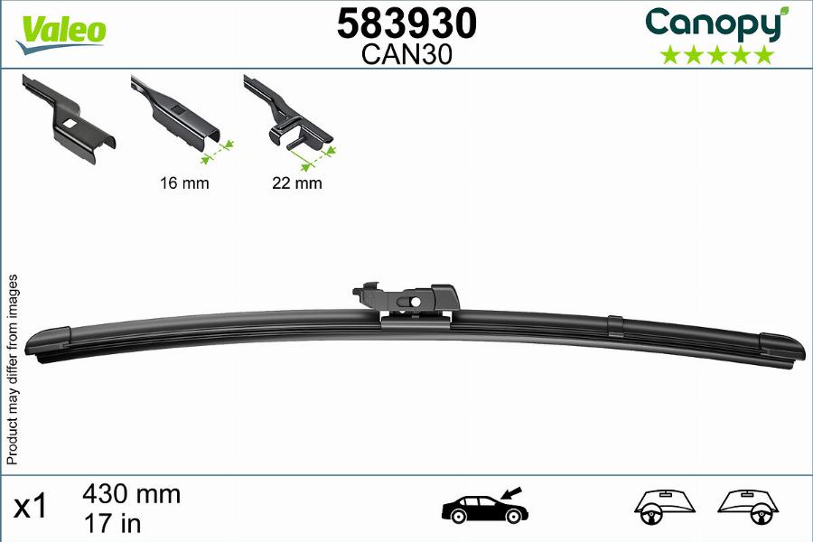 Valeo 583930 - Törlőlapát www.parts5.com