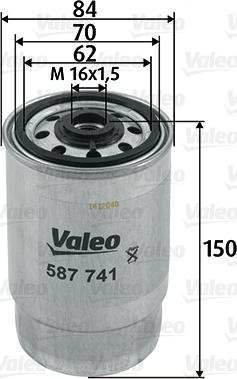 Valeo 587741 - Filtro combustible www.parts5.com