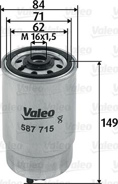 Valeo 587715 - Polttoainesuodatin www.parts5.com