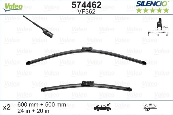 Valeo 574462 - Μάκτρο καθαριστήρα www.parts5.com