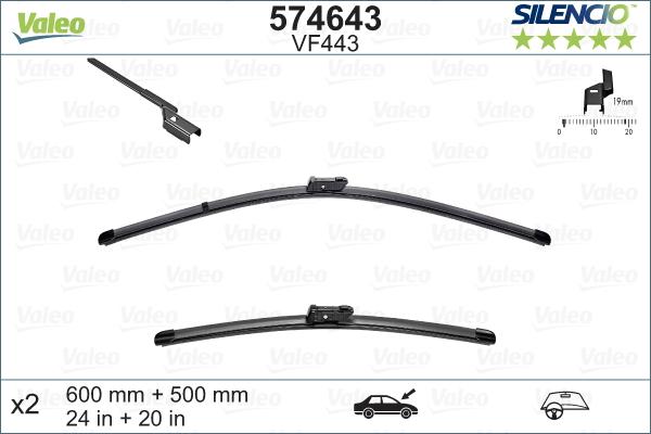 Valeo 574643 - Pyyhkijänsulka www.parts5.com