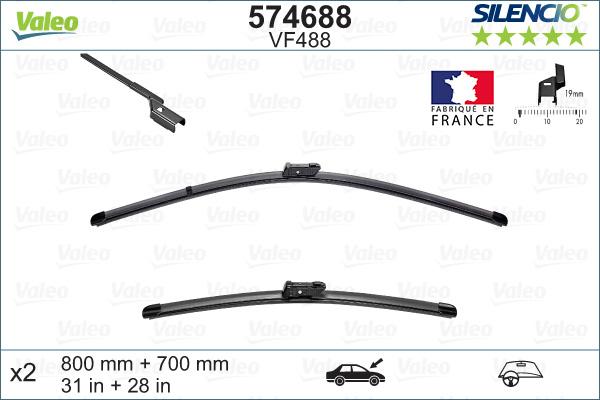 Valeo 574688 - Balai d'essuie-glace www.parts5.com