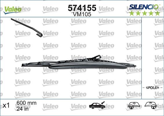 Valeo 574155 - Щетка стеклоочистителя www.parts5.com