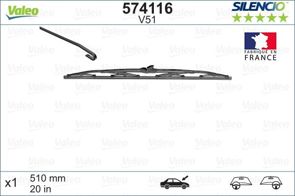 Valeo 574116 - Wiper Blade parts5.com