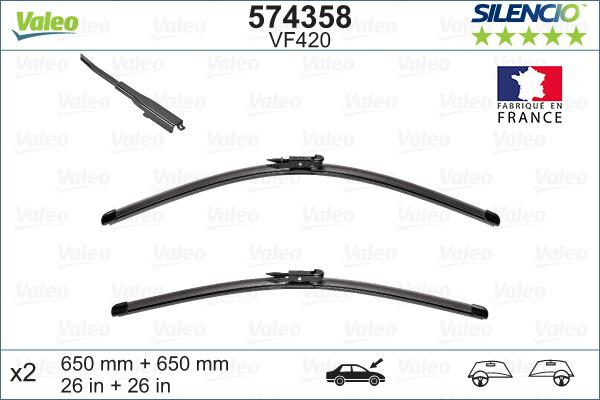 Valeo 574358 - Щетка стеклоочистителя www.parts5.com