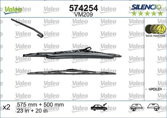 Valeo 574254 - Wiper Blade parts5.com
