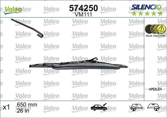 Valeo 574250 - Lamela stergator www.parts5.com