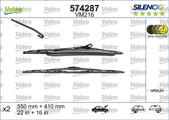 Valeo 574287 - Balai d'essuie-glace www.parts5.com