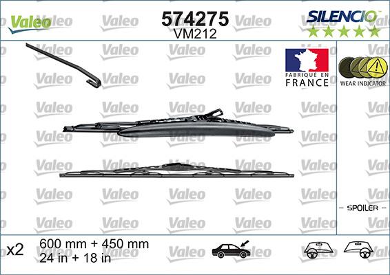 Valeo 574275 - Перо на чистачка www.parts5.com