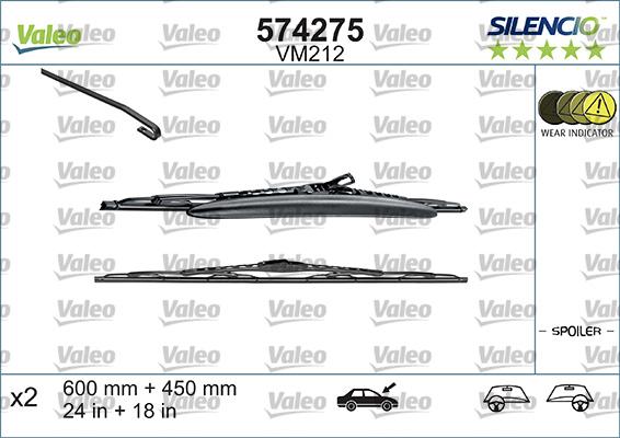 Valeo 574275 - Μάκτρο καθαριστήρα www.parts5.com