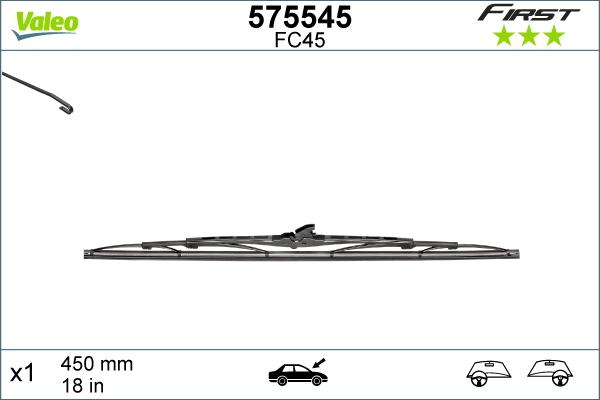 Valeo 575545 - Μάκτρο καθαριστήρα www.parts5.com