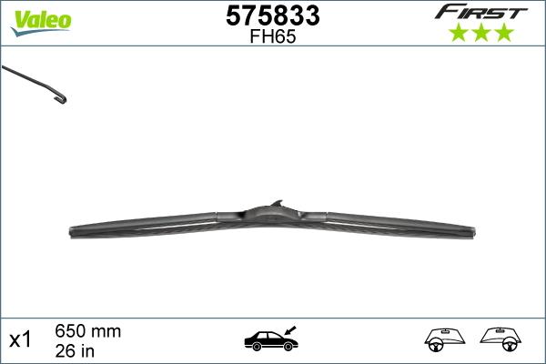 Valeo 575833 - Wiper Blade parts5.com