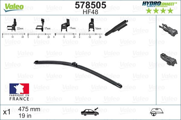 Valeo 578505 - Щетка стеклоочистителя www.parts5.com