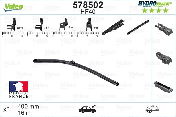 Valeo 578502 - Wiper Blade parts5.com