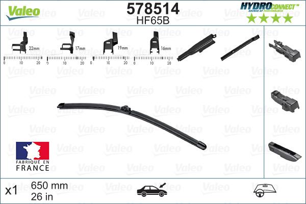 Valeo 578514 - Lamela stergator www.parts5.com