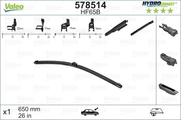 Valeo 578514 - Stieracia liżta www.parts5.com