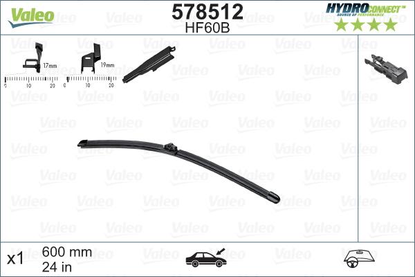 Valeo 578512 - Törlőlapát www.parts5.com