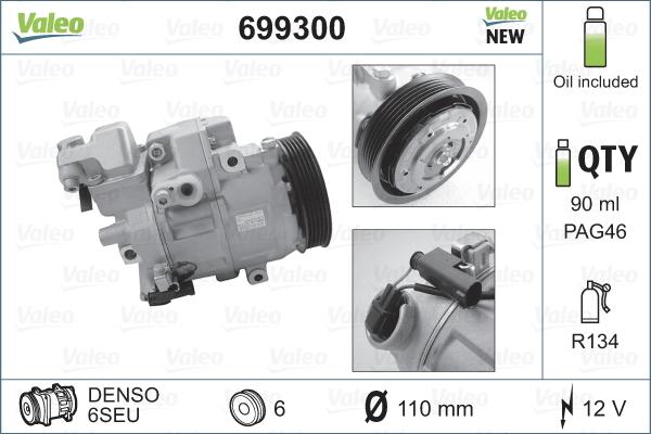 Valeo 699300 - Kompresor, klimatyzacja www.parts5.com