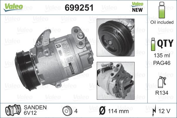 Valeo 699251 - Kompresor, klimtatska naprava www.parts5.com