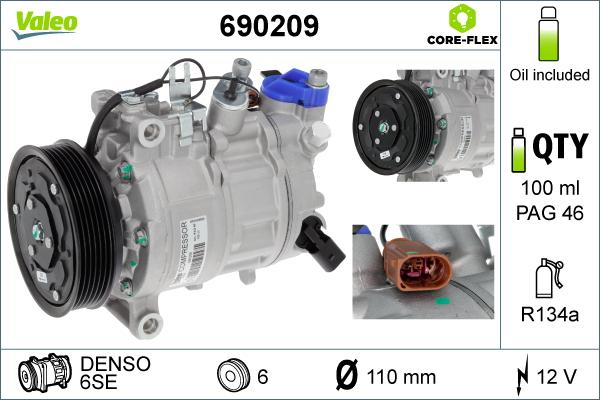 Valeo 690209 - Компрессор кондиционера www.parts5.com