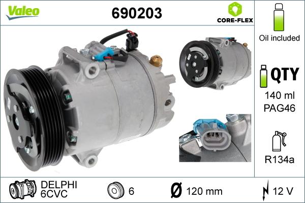 Valeo 690203 - Compresor, aire acondicionado www.parts5.com