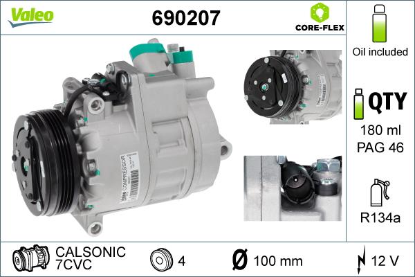 Valeo 690207 - Compresor, aire acondicionado www.parts5.com