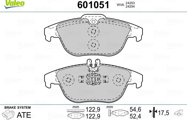 Valeo 601051 - Set placute frana,frana disc www.parts5.com