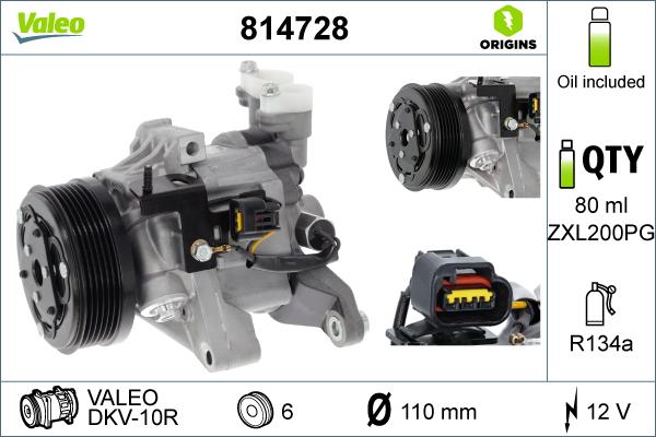 Valeo 814728 - Kompresor, klimatizace www.parts5.com