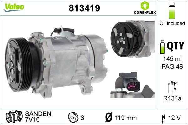 Valeo 813419 - Compresor, aire acondicionado www.parts5.com