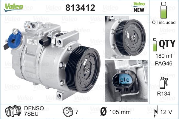 Valeo 813412 - Συμπιεστής, συστ. κλιματισμού www.parts5.com