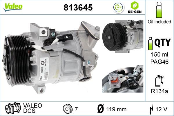 Valeo 813645 - Compresor, aire acondicionado www.parts5.com