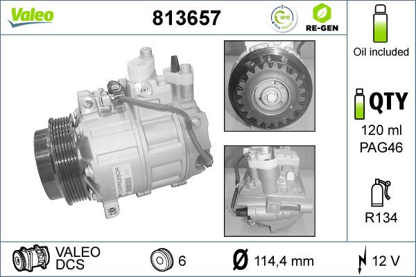 Valeo 813657 - Kompresor, klimatyzacja www.parts5.com