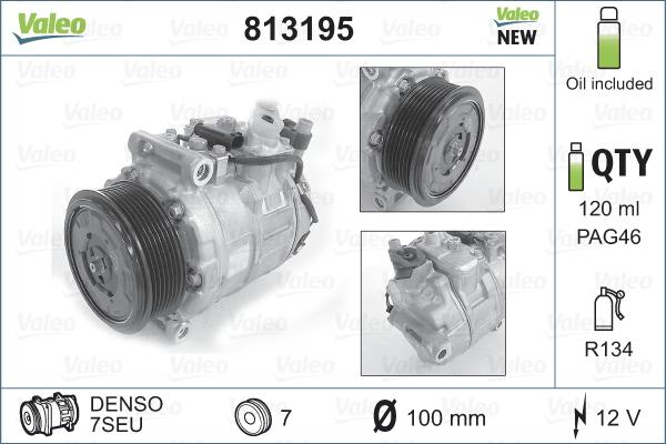 Valeo 813195 - Συμπιεστής, συστ. κλιματισμού www.parts5.com