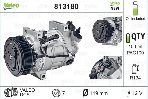 Valeo 813180 - Kompresor, klima-uređaj www.parts5.com