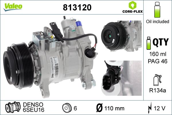 Valeo 813120 - Compressor, air conditioning parts5.com