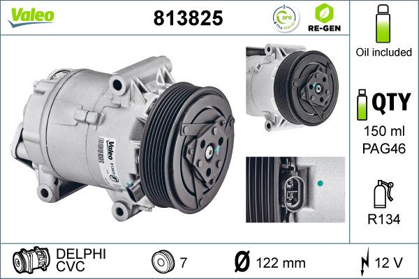 Valeo 813825 - Συμπιεστής, συστ. κλιματισμού www.parts5.com